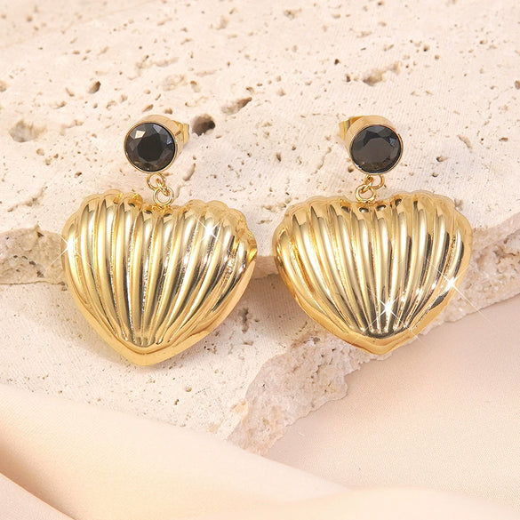 Women's Stainless Steel Electroplated Butterfly And Flower Geometric Earrings With Diamond Accent Irregular Light Luxury Style