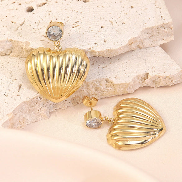 Women's Stainless Steel Electroplated Butterfly And Flower Geometric Earrings With Diamond Accent Irregular Light Luxury Style