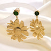 Women's Stainless Steel Electroplated Butterfly And Flower Geometric Earrings With Diamond Accent Irregular Light Luxury Style