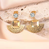 Women's Stainless Steel Electroplated Butterfly And Flower Geometric Earrings With Diamond Accent Irregular Light Luxury Style