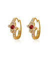 Women's Stainless Steel Electroplated Butterfly And Flower Geometric Earrings With Diamond Accent Irregular Light Luxury Style