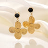 Women's Stainless Steel Electroplated Butterfly And Flower Geometric Earrings With Diamond Accent Irregular Light Luxury Style