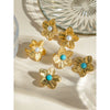 Women's Stainless Steel Electroplated Butterfly Flower Geometric Earrings Jewelry