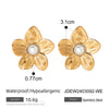 Women's Stainless Steel Electroplated Butterfly Flower Geometric Earrings Jewelry