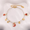 Women's Stainless Steel Electroplated Cartoon Pendant Necklace And Bracelet Jewelry Set With Fashion Design