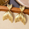 Women's Stainless Steel Electroplated Geometric Butterfly Flower Earrings With Diamond Accents Exaggerated Irregular Heart Shape Design