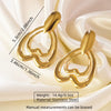 Women's Stainless Steel Electroplated Geometric Butterfly Flower Earrings With Diamond Accents Exaggerated Irregular Heart Shape Design