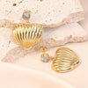 Women's Stainless Steel Electroplated Geometric Butterfly Flower Earrings With Diamond Accents Exaggerated Irregular Heart Shape Design