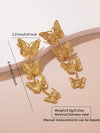Women's Stainless Steel Electroplated Geometric Butterfly Flower Earrings With Diamond Accents Exaggerated Irregular Heart Shape Design