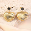 Women's Stainless Steel Electroplated Geometric Butterfly Flower Earrings With Diamond Accents Exaggerated Irregular Heart Shape Design