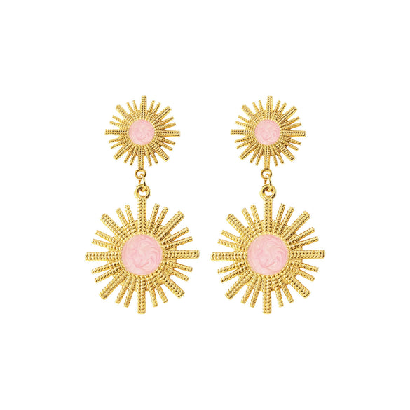 Women's Stainless Steel Electroplated Geometric Butterfly Flower Earrings With Diamond Accents Exaggerated Irregular Heart Shape Design