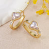 Women's Stainless Steel Electroplated Geometric Butterfly Flower Earrings With Diamond Accents Exaggerated Irregular Heart Shape Design