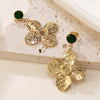 Women's Stainless Steel Electroplated Geometric Butterfly Flower Earrings With Diamond Accents Exaggerated Irregular Heart Shape Design