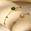 Women's Stainless Steel Electroplated Geometric Love Zircon Inlaid Bracelet