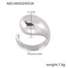 Women's Stainless Steel Electroplated Gold Exaggerated Water Dropper Open Ring With Geometric Design