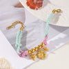 Women's Stainless Steel Electroplated Thick Rope Woven Bracelet With Pendant