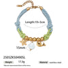 Women's Stainless Steel Electroplated Thick Rope Woven Bracelet With Pendant