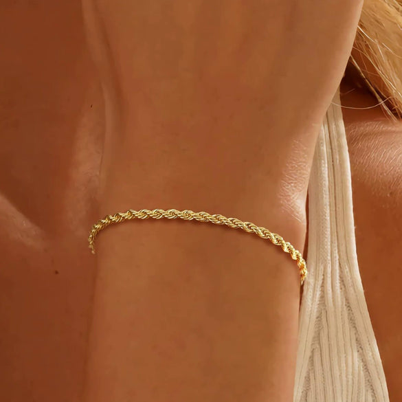 Women's Stainless Steel Electroplated Wide Brick Paper Chain Snake Chain Stacked Bracelet Set Fashion Personality Style