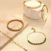 Women's Stainless Steel Electroplated Wide Brick Paper Chain Snake Chain Stacked Bracelet Set Fashion Personality Style