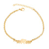 Women's Stainless Steel Elephant And Hollow Butterfly Bracelet With Electroplated Finish Cute Animal Jewelry