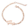 Women's Stainless Steel Elephant And Hollow Butterfly Bracelet With Electroplated Finish Cute Animal Jewelry