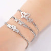 Women's Stainless Steel Elephant And Hollow Butterfly Bracelet With Electroplated Finish Cute Animal Jewelry