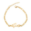 Women's Stainless Steel Elephant And Hollow Butterfly Bracelet With Electroplated Finish Cute Animal Jewelry
