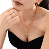 Women's Stainless Steel Elk Bell Pendant Necklace With Zircon Inlay Geometric Design And Electroplated Finish