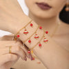Women's Stainless Steel Enamel And Zircon Christmas Tree Necklace Bracelet And Earrings Jewelry Set