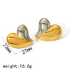 Women's Stainless Steel Exaggerated Heart Style Electroplated Earrings