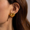 Women's Stainless Steel Exaggerated Heart Style Electroplated Earrings