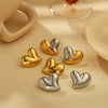 Women's Stainless Steel Exaggerated Heart Style Electroplated Earrings