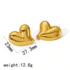 Women's Stainless Steel Exaggerated Heart Style Electroplated Earrings