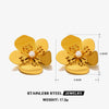 Women's Stainless Steel Exaggerated Oversized Flower Electroplated Geometric Earrings With Pearls