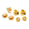 Women's Stainless Steel Exaggerated Oversized Flower Electroplated Geometric Earrings With Pearls