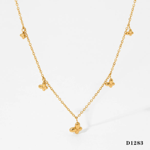 Women's Stainless Steel Fairy Butterfly Pendant Necklace With Vacuum Electroplating