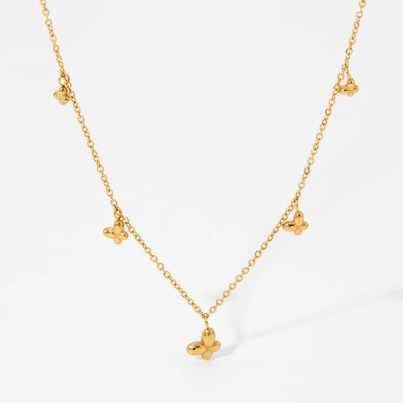 Women's Stainless Steel Fairy Butterfly Pendant Necklace With Vacuum Electroplating