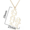 Women's Stainless Steel Familythemed Doll Pendant Necklace With Ochain And Cartoon Character Design Electroplated Finish
