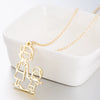 Women's Stainless Steel Familythemed Doll Pendant Necklace With Ochain And Cartoon Character Design Electroplated Finish
