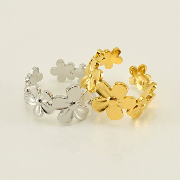 Women's Stainless Steel Fashion Geometric Electroplated Ring With Opening Adjustment