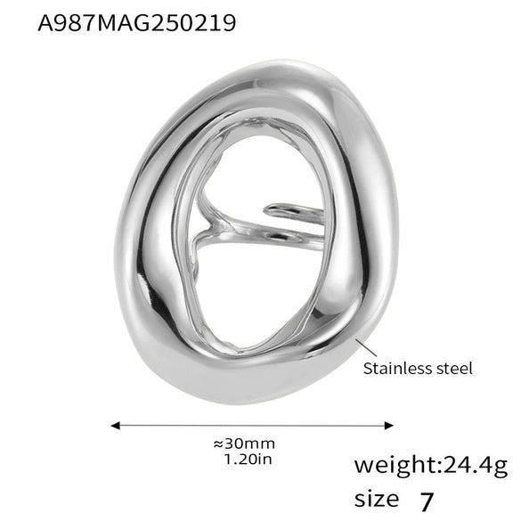 Women's Stainless Steel Fashion Geometric Exaggerated Pendant Collarbone Necklace Plated With Gold