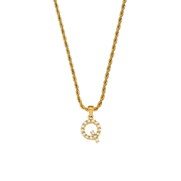 Women's Stainless Steel Fashion Geometric Letter Pendant Twist Chain Necklace With Electroplating