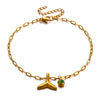 Women's Stainless Steel Fishtail Anklet With Zircon Seashell Pendant Oceaninspired Fashion Jewelry Wholesale