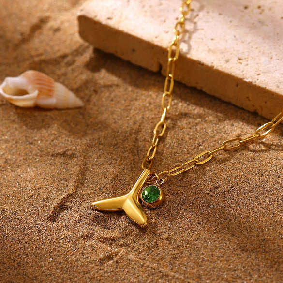 Women's Stainless Steel Fishtail Anklet With Zircon Seashell Pendant Oceaninspired Fashion Jewelry Wholesale