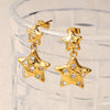 Women's 316L Stainless Steel Fivepointed Star Rhinestone Inlaid Electroplated Earrings Fashion Style