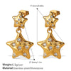 Women's 316L Stainless Steel Fivepointed Star Rhinestone Inlaid Electroplated Earrings Fashion Style