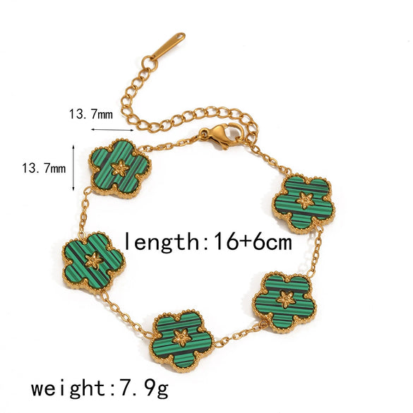 Women's Stainless Steel Flower Bracelet With Electroplating Treatment