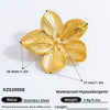 Women's Stainless Steel Flower Brooches With Electroplating