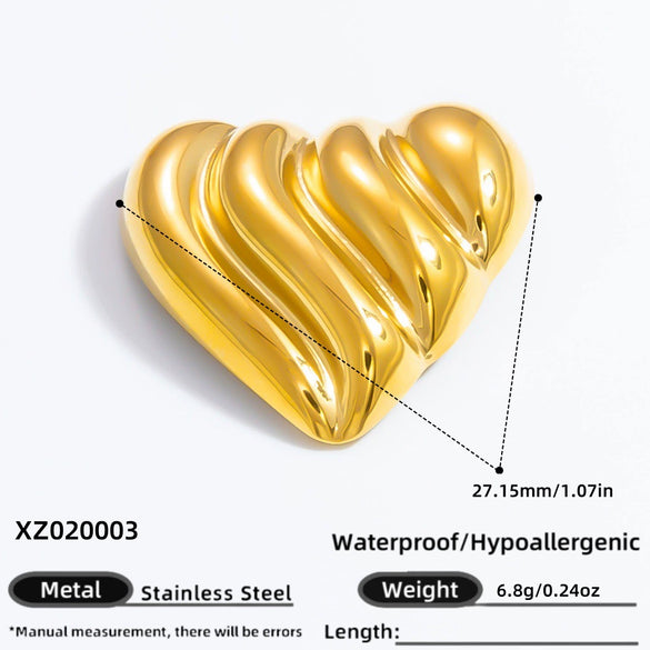 Women's Stainless Steel Flower Brooches With Electroplating