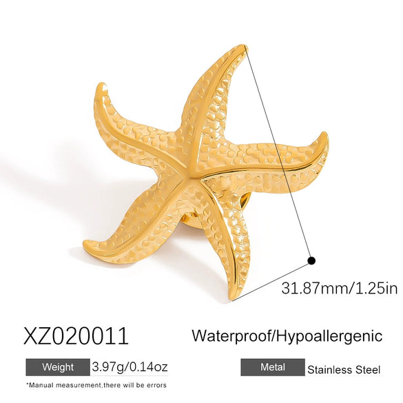 Women's Stainless Steel Flower Brooches With Electroplating